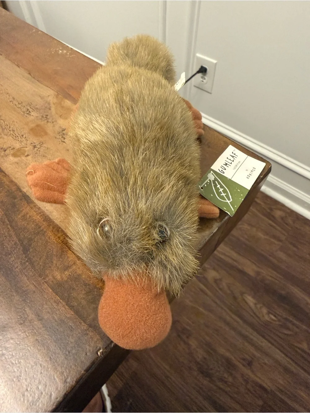 Korimco Gumleaf Collection Platypus Plush Stuffed Animal Toy Brown NWT New